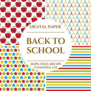Back to School Digital Papers, Scholarly Styles Embrace Back to School, Background Creative Composition, Digital Download