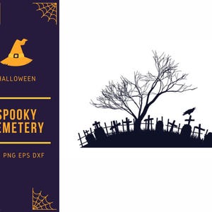 Spooky Cemetery | Halloween Kids | Funny Halloween | Halloween Clipart | Instant Download | Clipart Graphic