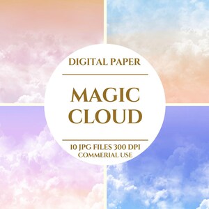 Magic Cloud Digital Paper, The Beauty of Magic Clouds, Soft and Dreamlike, The Artistry of Magic Clouds, Magical Skies, Digital Download