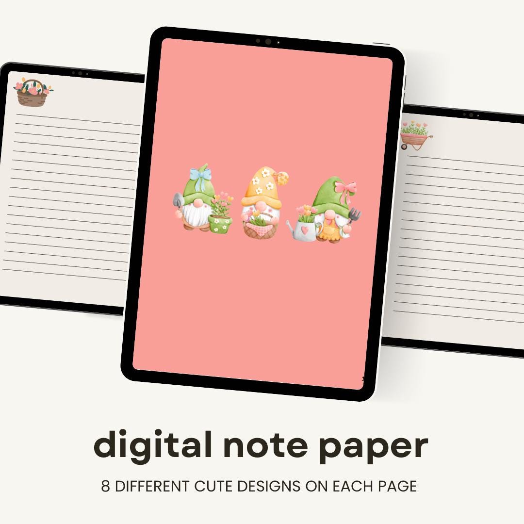Spring Lined Digital Paper | Spring Toned Note-taking (PDF - Etsy