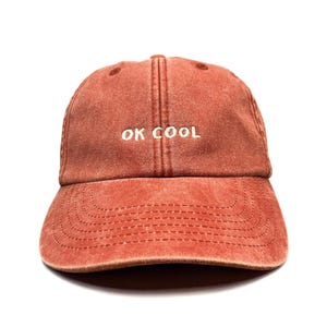 OK Cool Embroidered 6 Panel Low Profile Slogan Dad Cap Baseball Hat