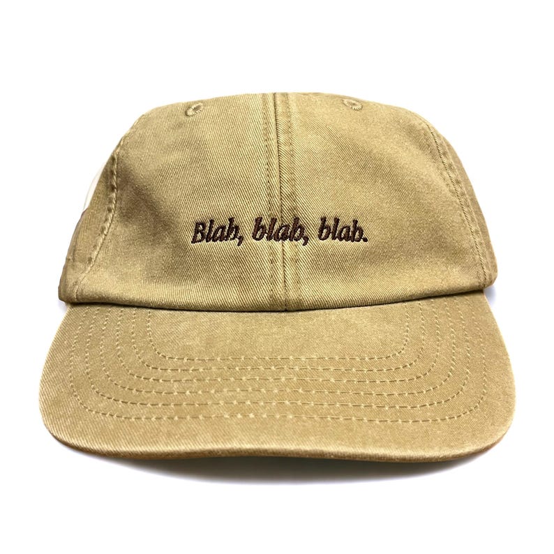 Blah, Blah, Blah Embroidered Low Profile Baseball Dad Cap image 6