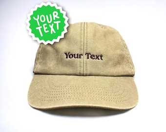 Aangepaste tekst geborduurd Cap Serif-lettertype || Vivian Flytrap || Gepersonaliseerde op maat gemaakte gewassen vintage baseballpet in vintage stijl