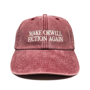 Boné de beisebol de perfil baixo bordado "Make Orwell Fiction Again"