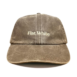 Flat White Embroidered Low Profile Baseball Dad Cap