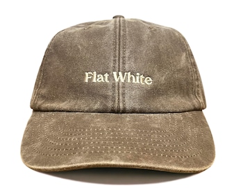 Flat White Embroidered Cap