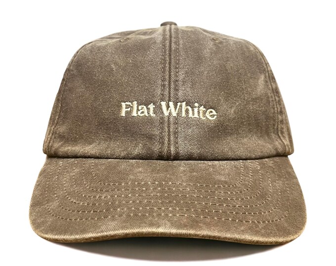 Flat White Embroidered Cap