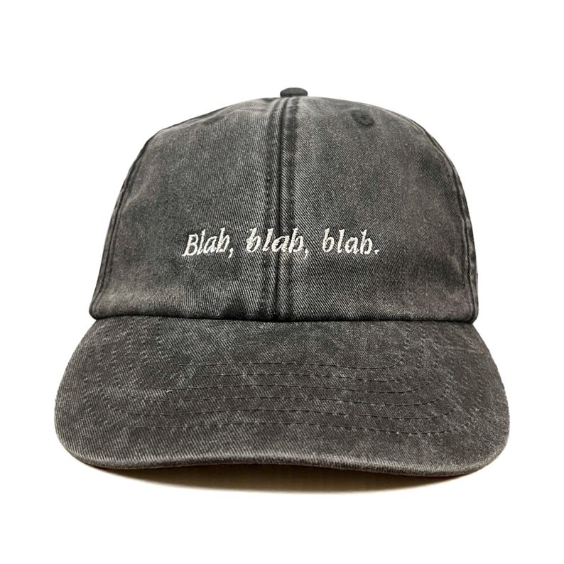 Blah, Blah, Blah Embroidered Low Profile Baseball Dad Cap image 3