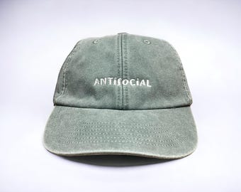 Antisocial Embroidered Cap