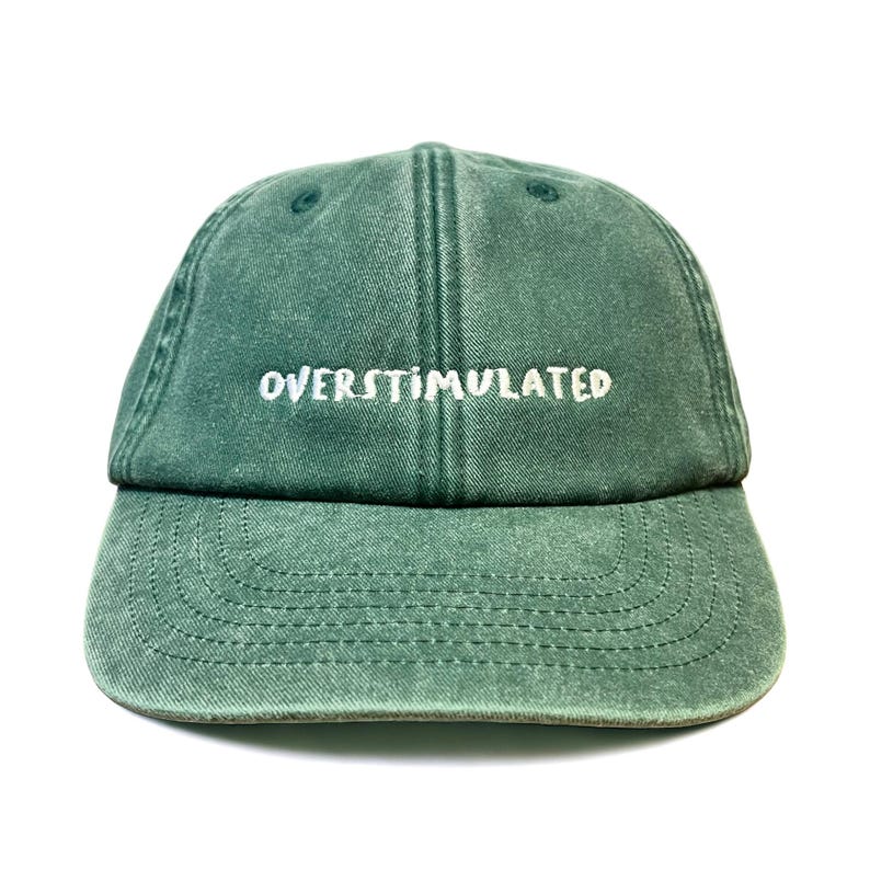 Overstimulated Embroidered Low Profile Baseball Dad Cap image 1