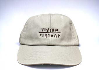 Vivian Flytrap Logo Embroidered Cap || Vivian Flytrap || Washed Vintage Style Baseball Dad Cap