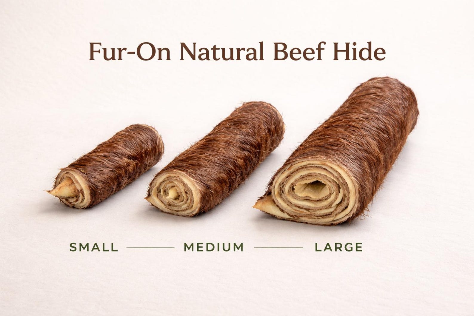 Natural Beef Hide Chews - All Natural Skin Rolls With Fur - Etsy