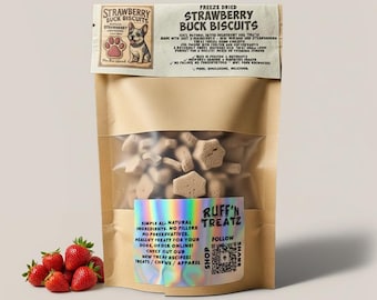Strawberry Buck Biscuits Gevriesdroogde hondenkoekjes
