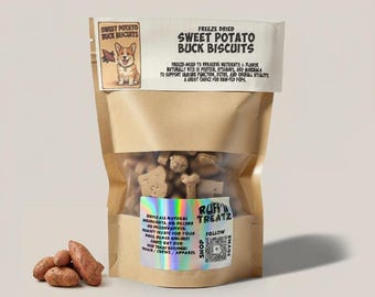 Zoete aardappel Buck Biscuits Gevriesdroogde hondenkoekjes