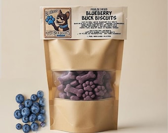 Galletas liofilizadas para perros Blueberry Buck Biscuits