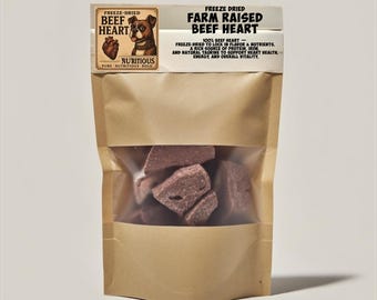 Gevriesdroogde hondensnacks met runderhart - op de boerderij - volledig natuurlijk