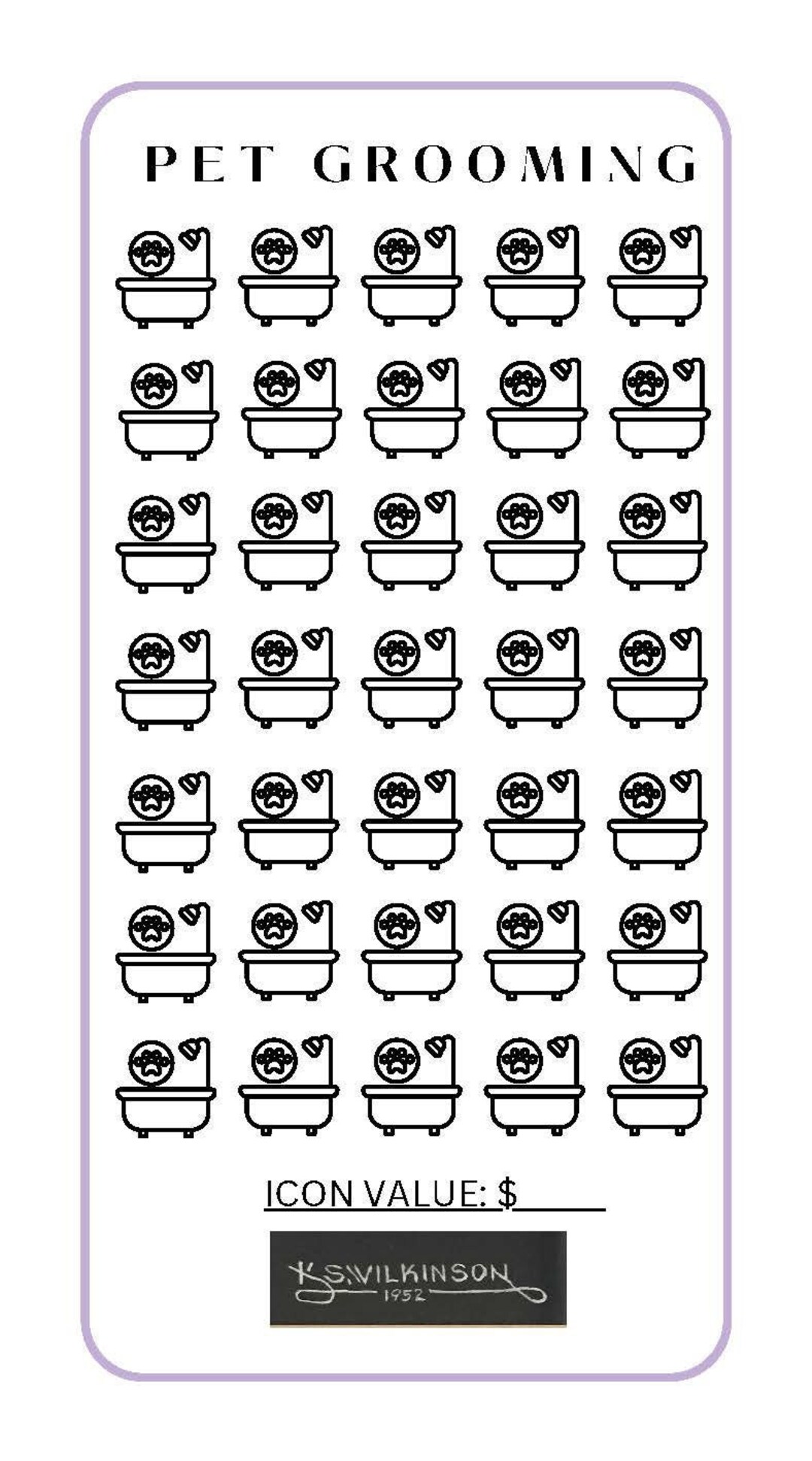 PET GROOMING A6 Savings Tracker, Simple, Download, Printable, PDF