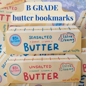 B Grade Butter Bookmark: OOPSIE Laminated Baking Gift for Readers