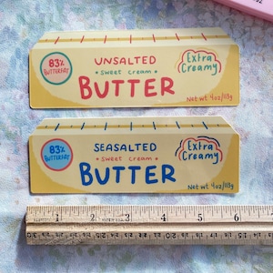 Marcador de mantequilla, marcapáginas para hornear, con o sin sal, laminado