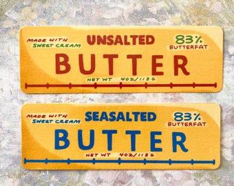 Butter Bookmark, Baking Bookmark, Salted or Unsalted, Laminated, Rectangular, Rounded Edges