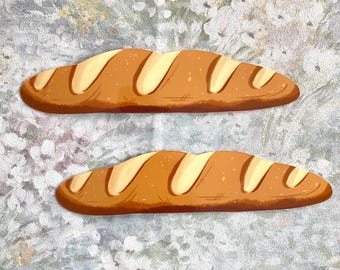 Baguette Bookmark: Laminated Bread Bookmark, Gift for Readers
