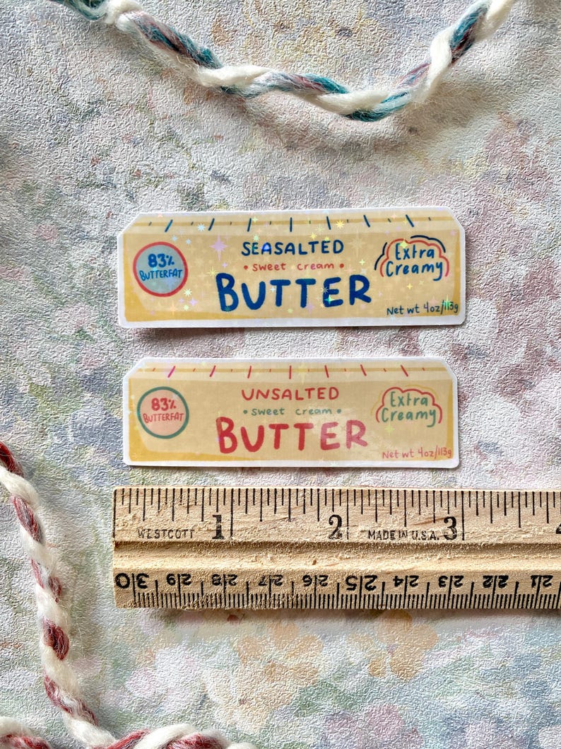 Sparkly Butter Stick Sticker: Laptop, Water Bottle Vinyl Decal - Etsy