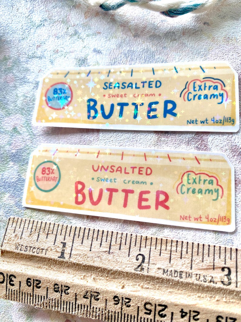 White Cream Sticker Sparkly Butter Stick Sticker: Laptop, Water Bottle Vinyl Decal - Etsy