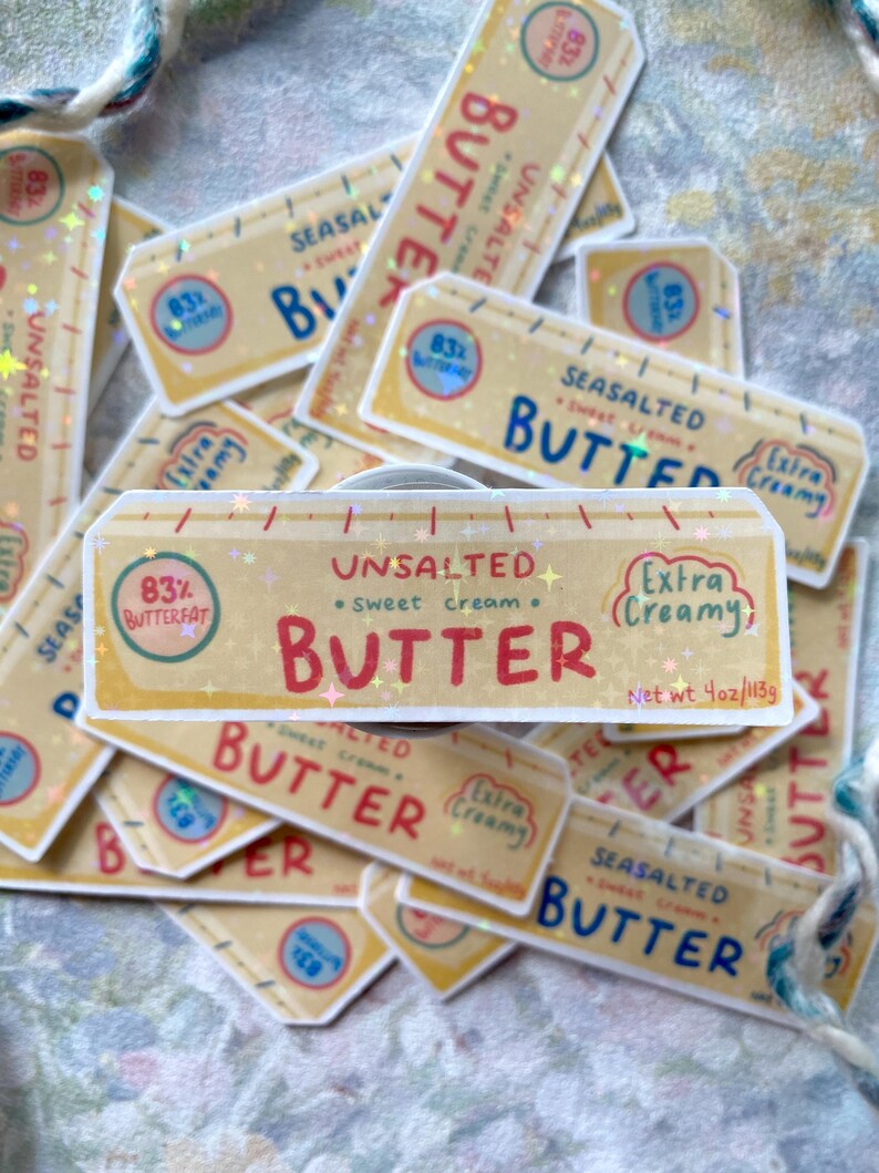 Sparkly Butter Stick Sticker: Laptop, Water Bottle Vinyl Decal - Etsy