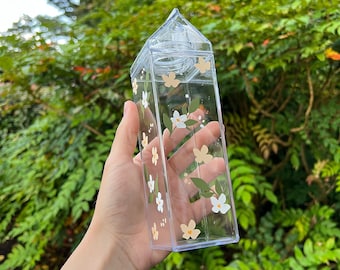 Cute Flowers Carton, Personalized Floral Milk Carton, Autumn Colours Flower Bottle, Juice Carton