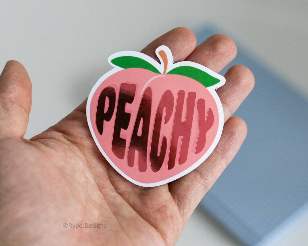 PEACHY Reflective Sticker, Cute Sticker Vinyl Gift, 2yk Laptop Decor ...