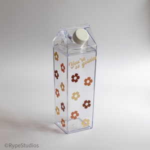 Herfstbloemen melkpak, gepersonaliseerde doos waterfles cadeau voor haar, creatieve doos herfstkleuren bloem
