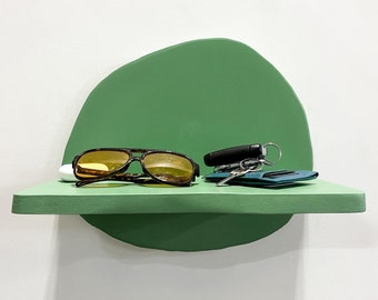 Artsy Floating Shelf, Organic Shape, Colorful Wall Decor