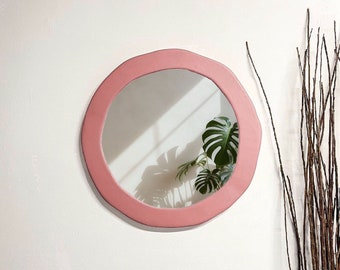 Aesthetic Colorful Mirror, Irregular Organic Wall Mirror Decor, Artistic Painted Asymmetrical Mirror