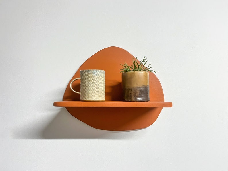 Decorative Shelf, Floating Shape, Colorful Wavy Shelves, Wall Storage image 1