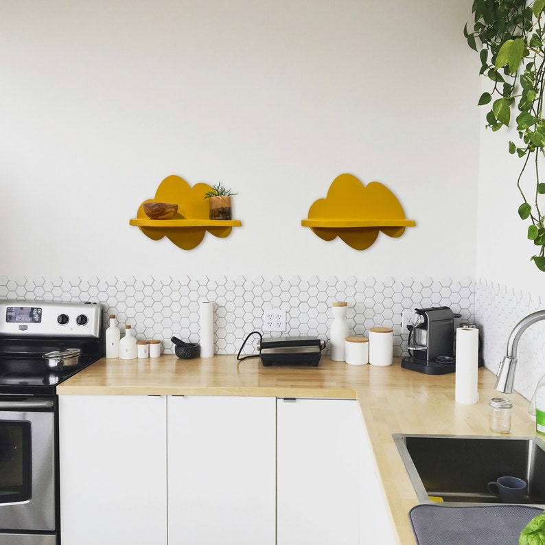 Wavy Shelf, Abstract Shape Colorful Decorative Shelves, Wall Decor ...