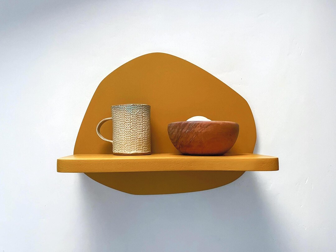 Funky Abstract Floating Shelf: Colorful Wall Storage - Etsy