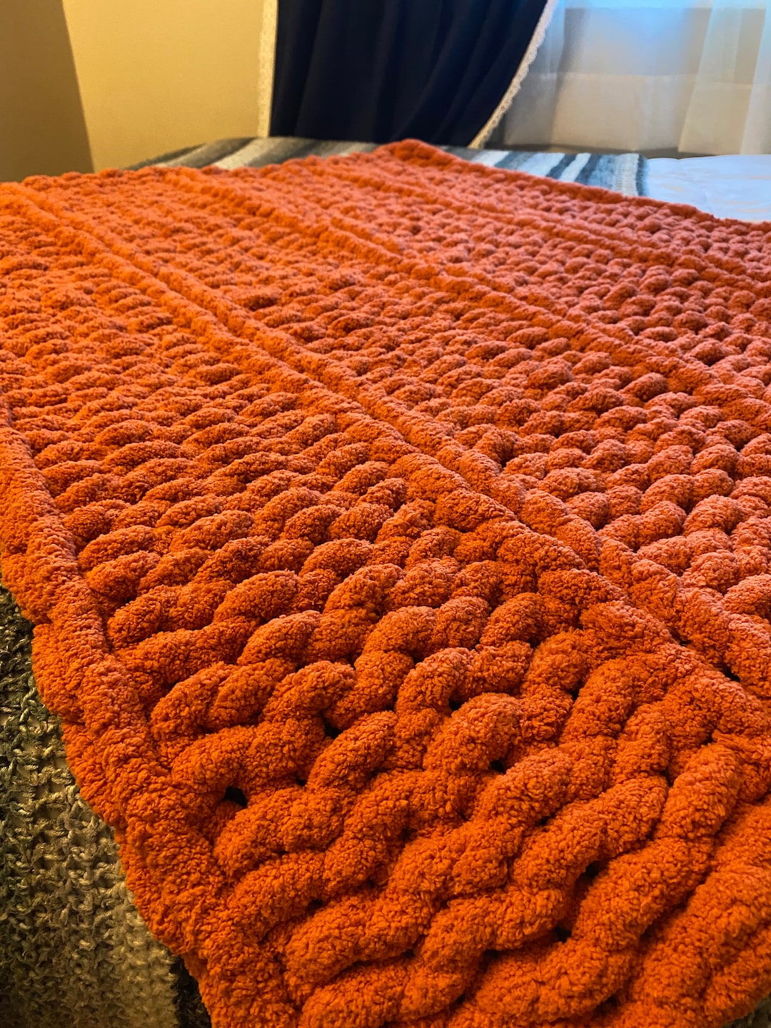 Crochet Blanket, Crochet Chunky Chenille Blanket Etsy