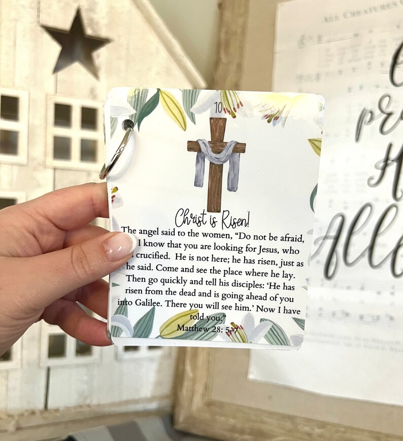 Easter Story Flash Cards Christian Kids Bible Activity Download ...
