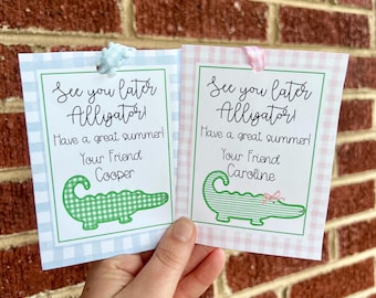 Bis später Alligator Class Party Favor Tag Ende der Schule Printable (Digitaler Download) Letzten Tag Klasse Party