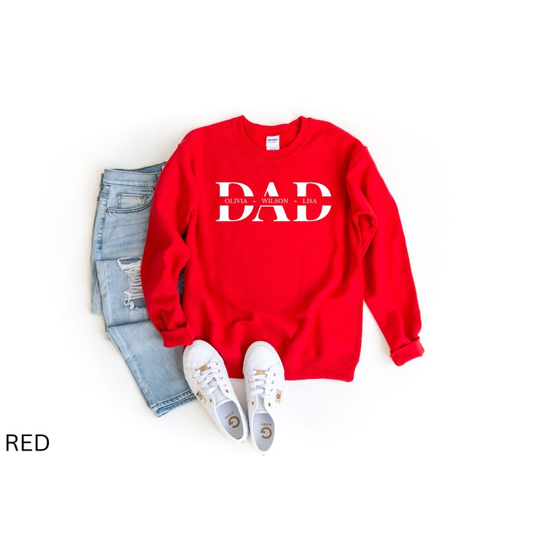 Custom Dad Sweatshirt, Dad Sweater With Kids Names, Fathers Day Gift