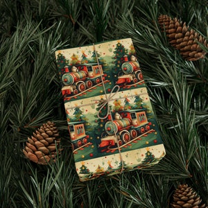 Christmas Train Wrapping Paper, Train Wrap, Train Christmas, Boy Wrapping, Train Gift