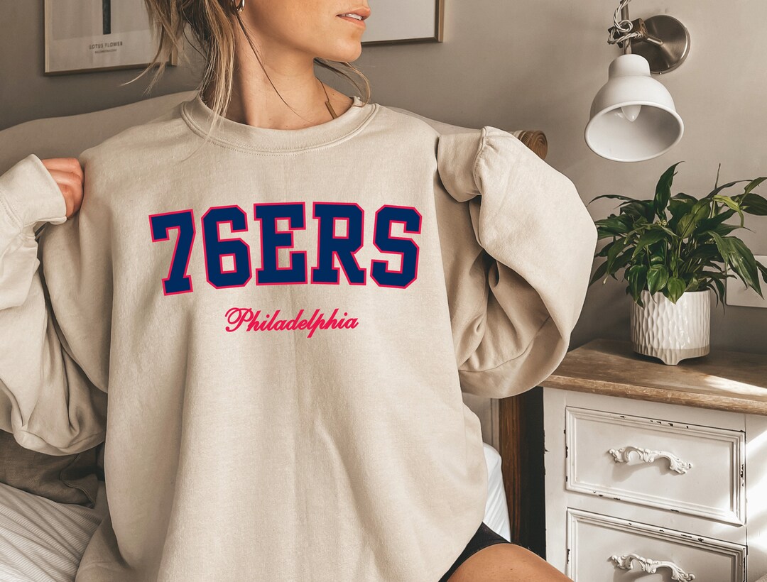 Philadelphia 76ers Sweatshirt Women NBA Game Day 76ers Sweatshirt Men