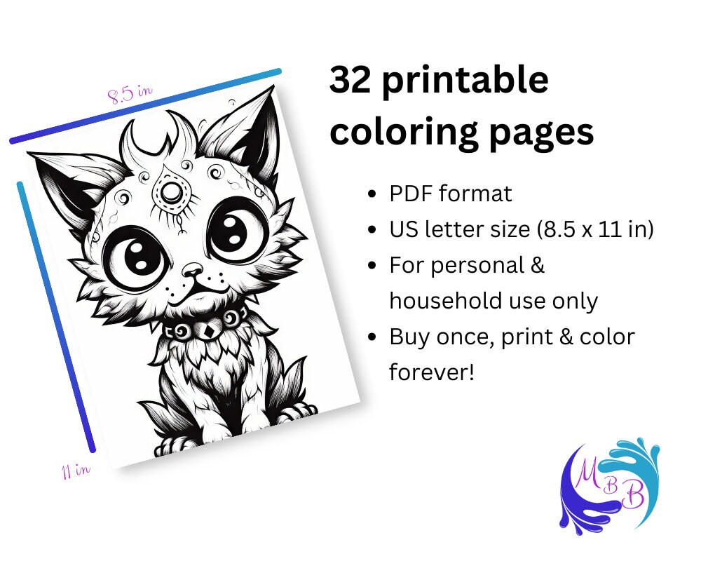 Creepy Cute Animals Printable Coloring Pages for Teens and Adults - Etsy