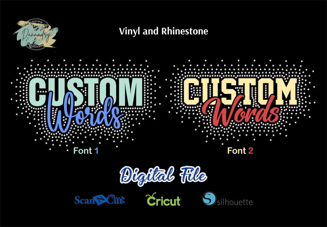 Custom Rhinestone & Vinyl HTV DTF, SVG (digital Download) - Etsy