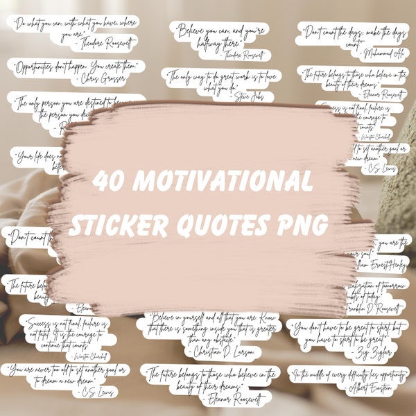 Motivational Sticker Quotes | Goodnotes | Digital Journal | Digital Planner | Mental Health | PNG | Stickers | Inspirational Quotes | Quotes