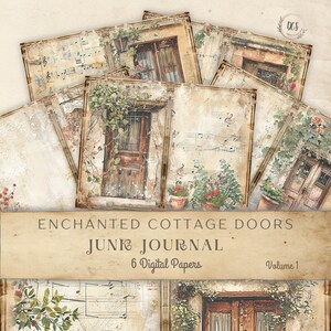 Enchanted Cottage Doors Junk Journal Digital Papers Volume One, Cottages Print, Vintage, Instant Download, JPG, 300 DPI, Personal Use Only