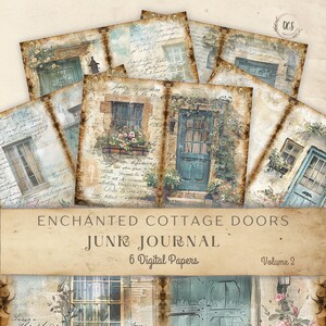 Enchanted Cottage Doors Junk Journal Digital Papers Volume Two, Cottages Print, Vintage, Instant Download, JPG, 300 DPI, Personal Use Only