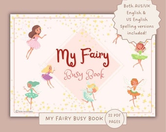 My Fairy Busy Book Printable Quiet Book Toddler Activities Montessori Resources Homeschool Learning Binder For Kids Preschool Early Learning