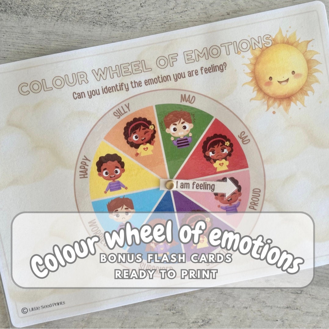 Colour Wheel Of Emotions Printable For Kids Color Emotion Recognition Activity Toddler Resource Preschool Recourses Montessori Homeschool
