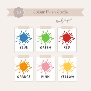 Farbe druckbare Flash Karten Vorschule Lehrmittel Kleinkind Materialien Homeschool Frühes Lernen Farbe visuelle Montessori ruhige Aktivität